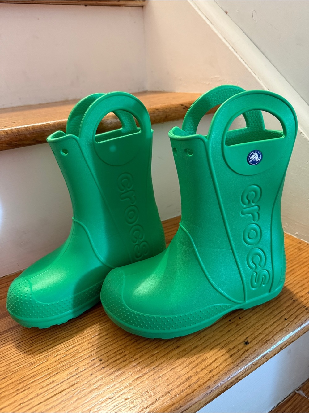 CROCS Kids' Green Waterproof Handle Rain Boots
